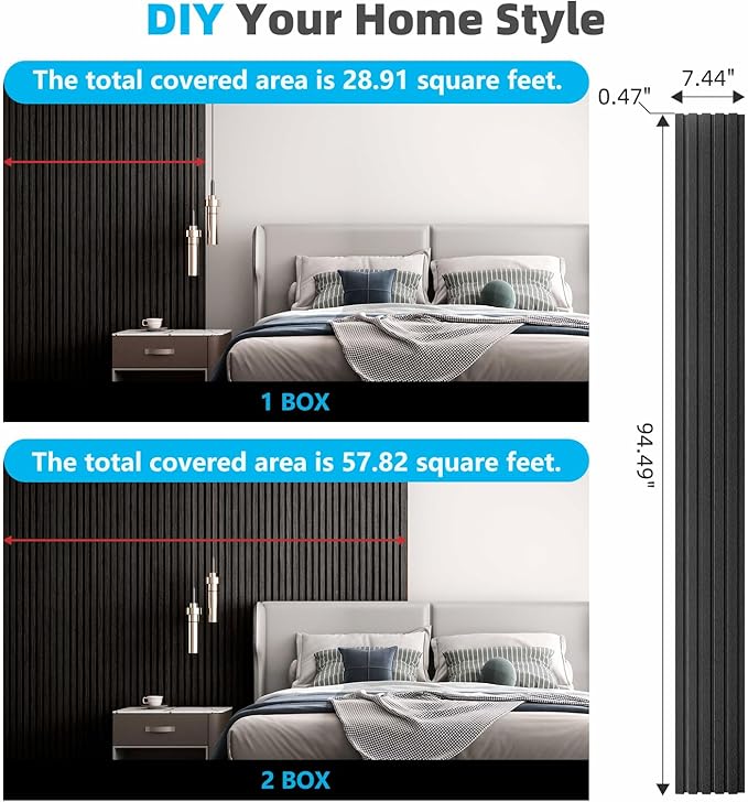 Art3d 6-Piece Wood Slat Panels for Stylish Interior Decor and Ceiling Decoration