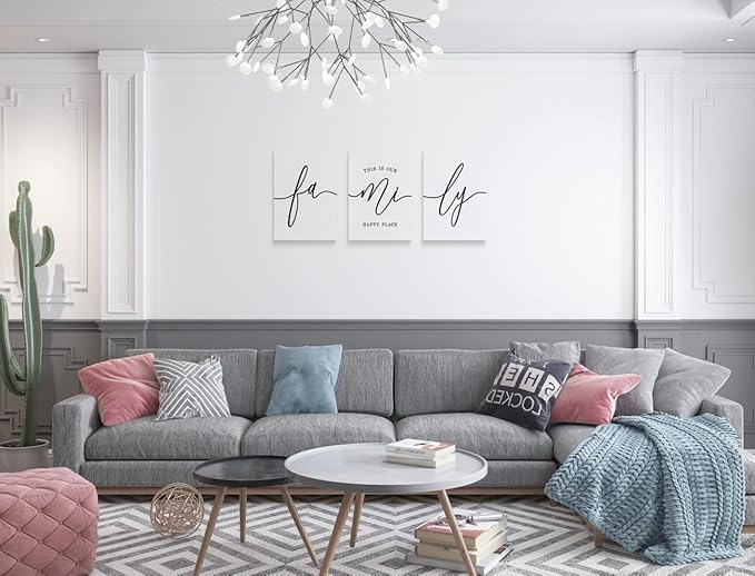 GUBIYU Family Wall Decor Home, Love Art Set of 3 Dining Room Modern Bedroom