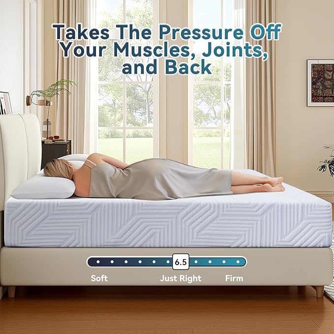 6 Inch Full Memory Foam Mattress,Cooling Gel Full Size Mattress in a Box,Medium Firm Mattresses for Pressure Relief,Double Mattress,CertiPUR-US Certified
