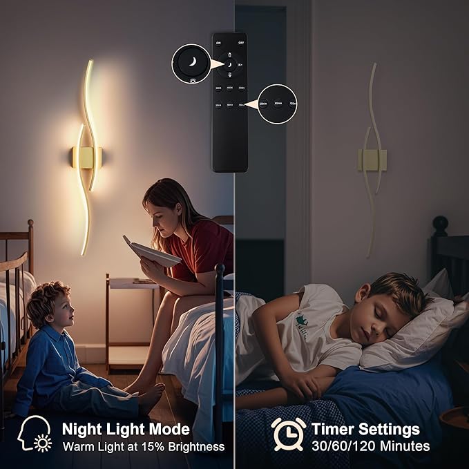 KARTOOSH Battery Operated Wall Sconces Set of Two