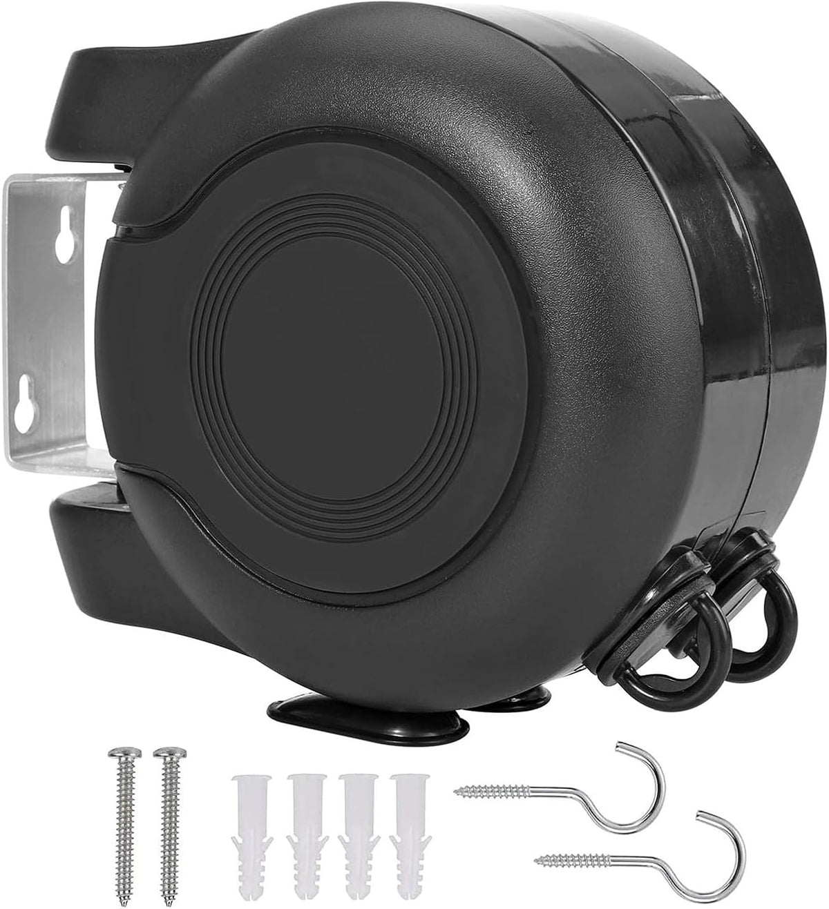 Retractable Double Clothesline – 49 ft x 2 Heavy Duty Clothes Line for Indoor & Outdoor Use, Dual Laundry Line with Easy Installation (Black)