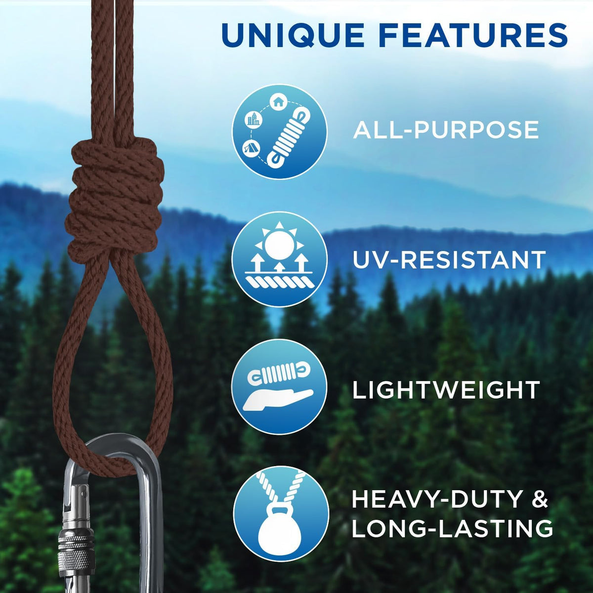 TECEUM Cotton Rope 3/16” (5 mm) – 100 FT – Strong All-Purpose Braided Rope – Natural Cotton – for Crafting, Сamping, Clothes Line, DIY, Indoor & Outdoor Use – Brown