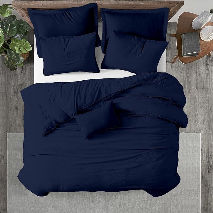 Kotton Culture 1 Pc Custom Size Duvet Cover Only -100% Egyptian Cotton Sateen 600 Thread Count Ultra Soft Premium Durable Comforter Cover Zipper Closure & Corner Ties (Navy Blue, Custom)