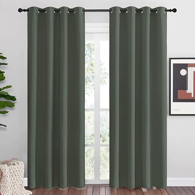 NICETOWN Dark Mallard Blackout Curtains Grommet