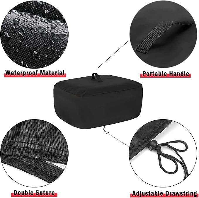Kingling Pizza Oven Cover for Cuisinart CPO-600 Pizza Oven/CGG-306 Grill, Waterproof Portable Outdoor Grill Cover - 28.5''L x 18.5''W x 14.5''H