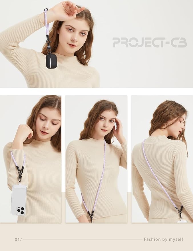 project-cb Phone Wrist Strap 1,Tether Tab 2,Phone Wristlet,Lanyard Wrist Strap,Key Holder,KeyChain,KeyRing×2(Gray)