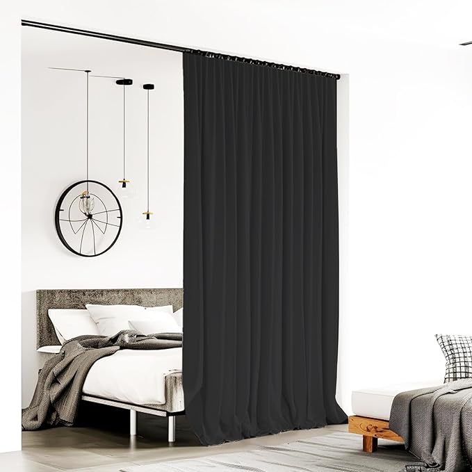 Room Divider Curtains for Ceiling Track Rod, 15 ft Wide x 7 ft Tall, 1 Panel