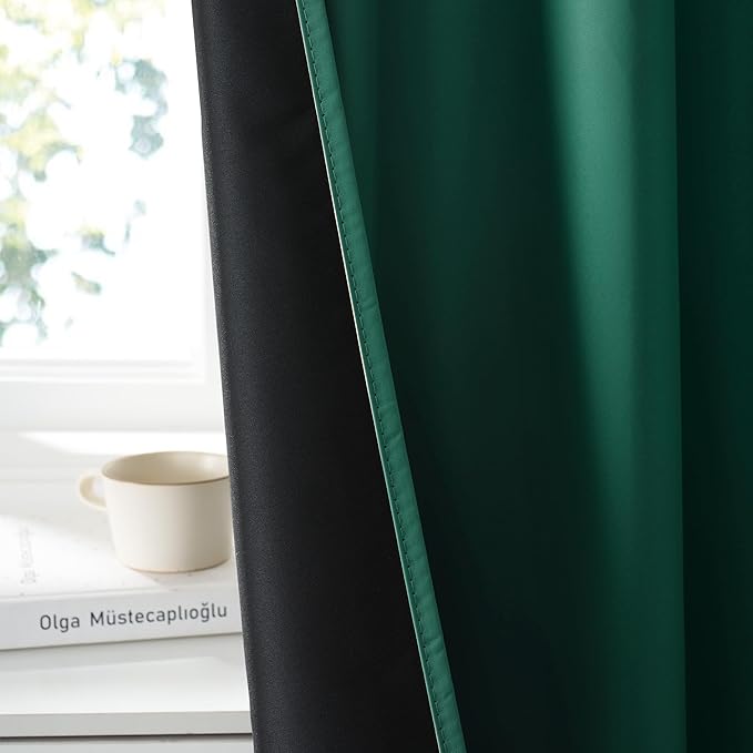 RYB HOME Bedroom Blackout Curtains 63 inches Long, 100% Blackout Thermal