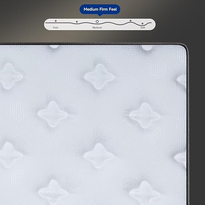 inight Queen Size Mattress 14 Inch, Queen Mattress in A Box for Comfort Night, Medium Firm Memory Foam Hybrid Mattress with Pocket Coils for Pressure Relief and Motion Isolation, 180 Night Trial