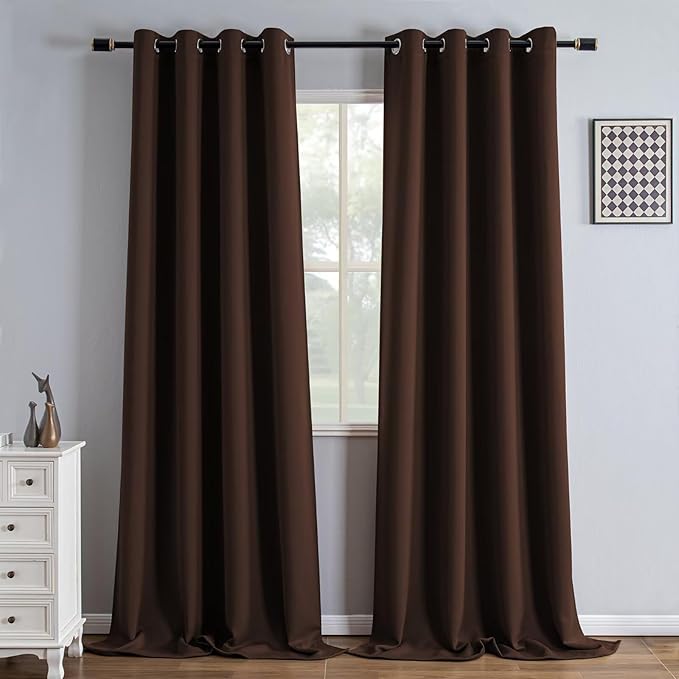 IGEMAEVE Blackout Curtains 108 Inch Length 2 Panels Set, Grommet Energy Saving