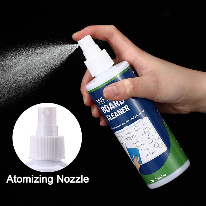 10 Pack Whiteboard Cleaner Spray 8.5oz Dry Erase Board Cleaner with 6 Cloths Non Toxic Dry Erase Cleaner Removes Stubborn Marks from Whiteboards