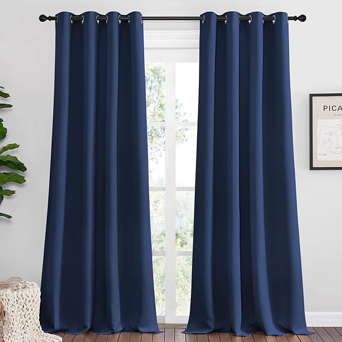 NICETOWN Navy Blackout Curtains