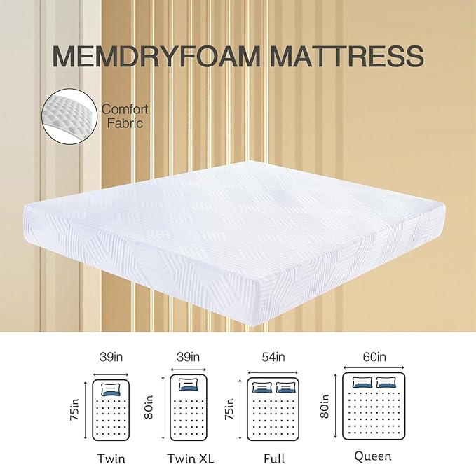 5 Inch Queen Size Mattress, Gel Memory Foam Mattress Queen Mattresses Medium Firm Mattresses for Pressure Relief,Mattress in a Box,CertiPUR-US Certified
