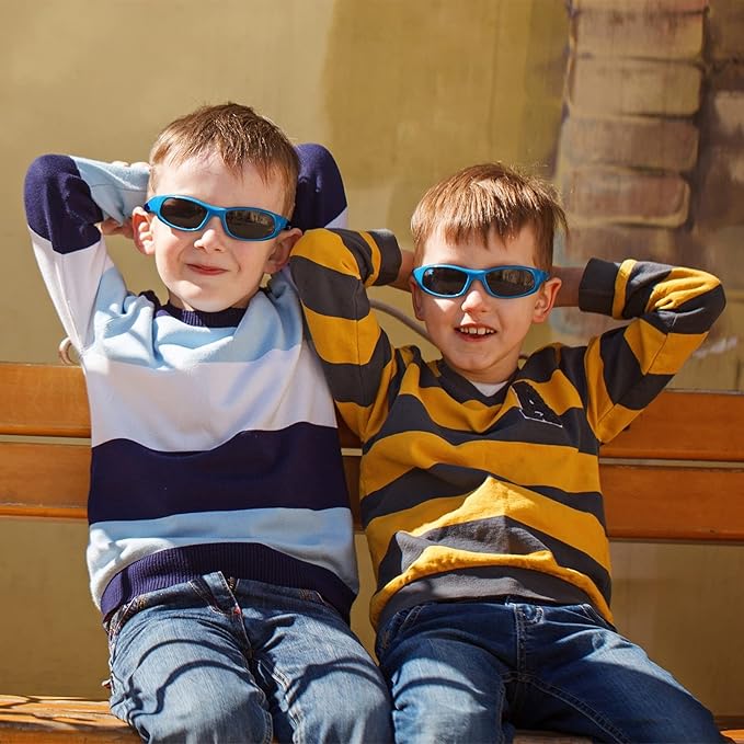DYLB 3 Pack Flexible Kids Polarized Sunglasses For Boys Girls With Strap, Sport Sunglasses for Children Age 3-10.
