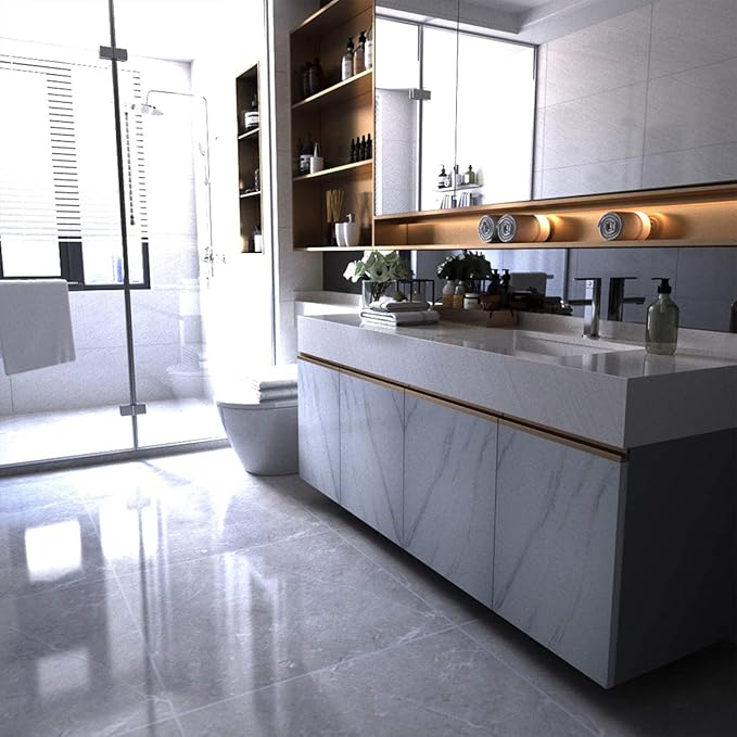 BAYYA White Marble Granite Wallpaper Peel and Stick Countertops Contact Paper