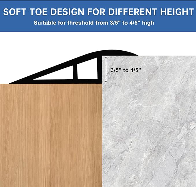 Vinyl Door Threshold Flooring Transition Strip Self Adhesive Carpet Edging Strip for Laminate Doorway Edge Threshold from 3/5" to 4/5" (Beige Wood Grain, 3.3 Ft)