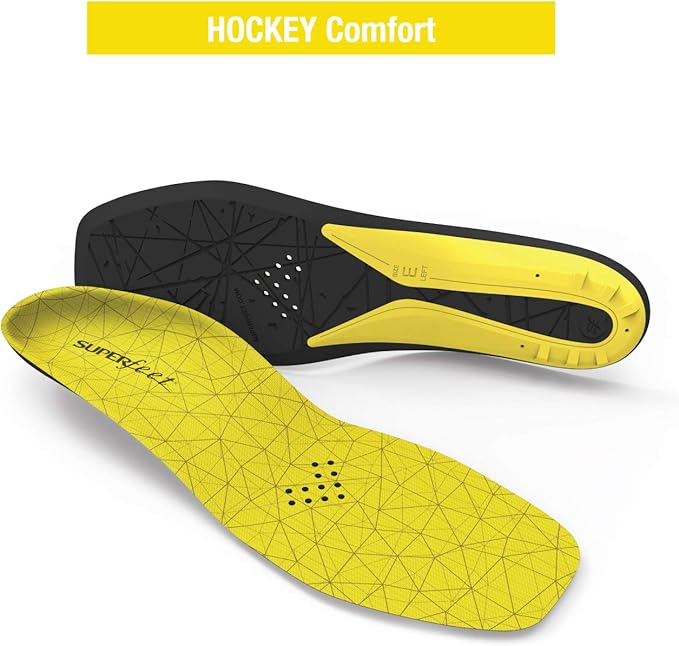 Superfeet Hockey Cushion Insoles - Foam Shoe Inserts for Skates - Professional Grade - Skate Size 11-12