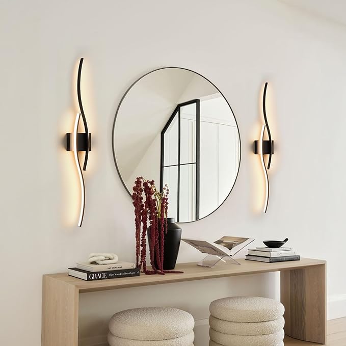 KARTOOSH Battery Operated Wall Sconces Set of Two