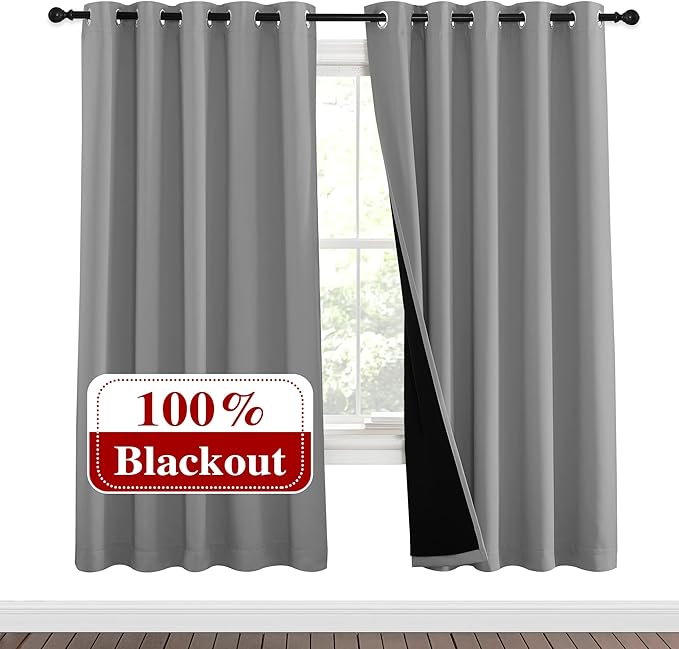 NICETOWN Full Shade Curtain Panels, Pair of Energy Smart & Noise Blocking Out
