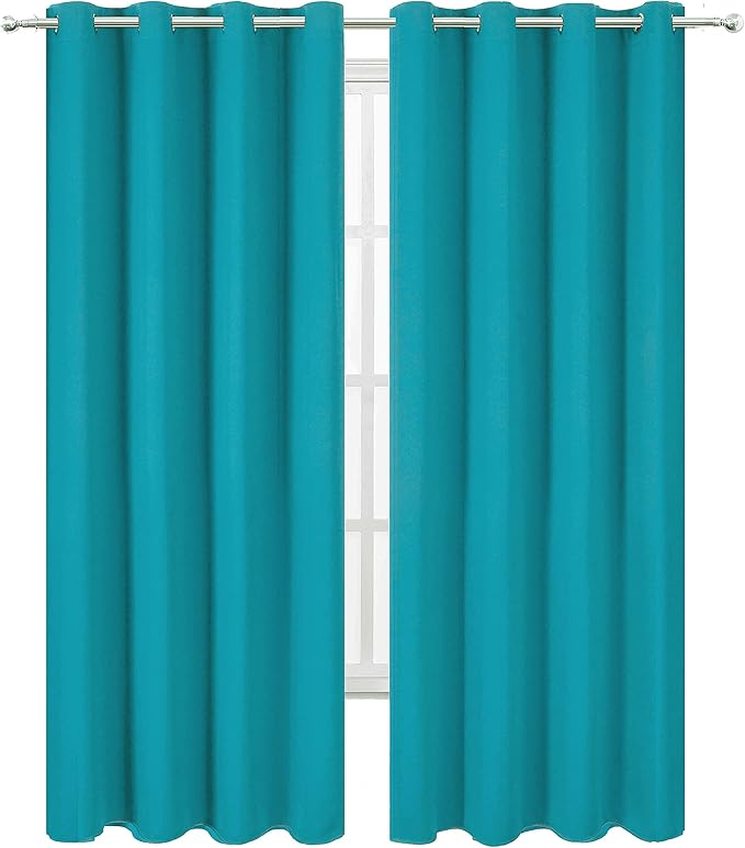 LEMOMO Teal Blackout Curtains/52 x 108 Inch/Set of 2 Panels Room Darkening