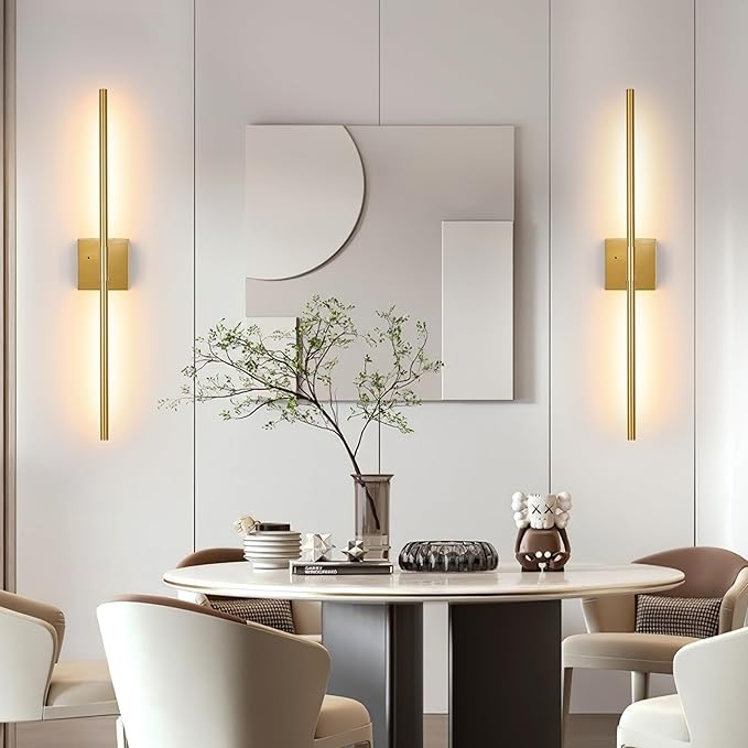 Morauroral 36 Inch Battery Operated Wall Sconces Set of 2, Dimmable Battery