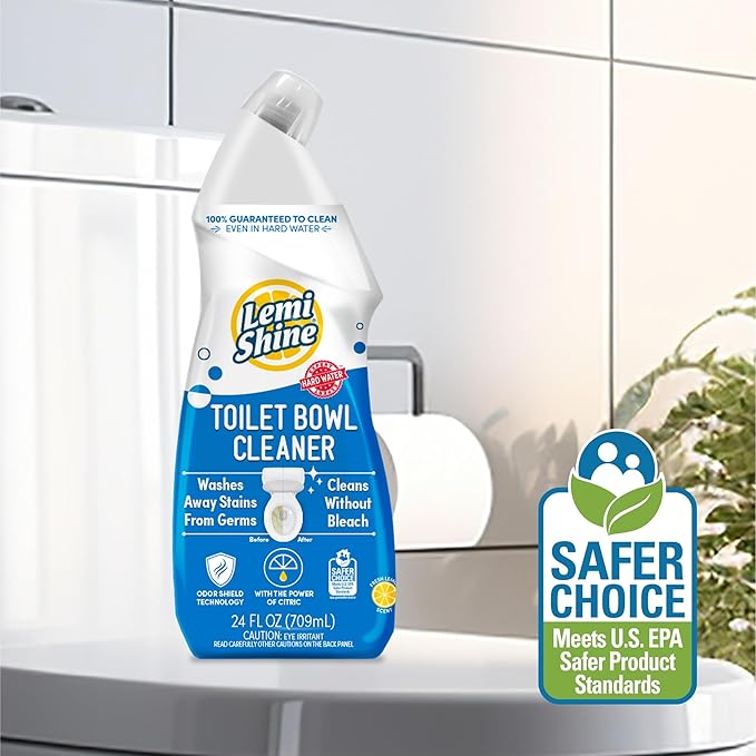 Lemi Shine Toilet Bowl Cleaner - Bleach-Free Toilet Cleaner - Removes Tough Stains and Odor - 24 fl oz (3 Pack)