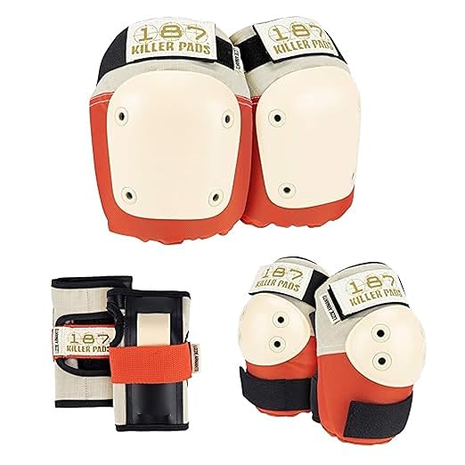 187 Killer Pads Six Pack Pad Set, Elbow Pads, Knee Pads, and Wrist Guards - Ideal for Skateboarding, Roller Skating, and Inline Skating
