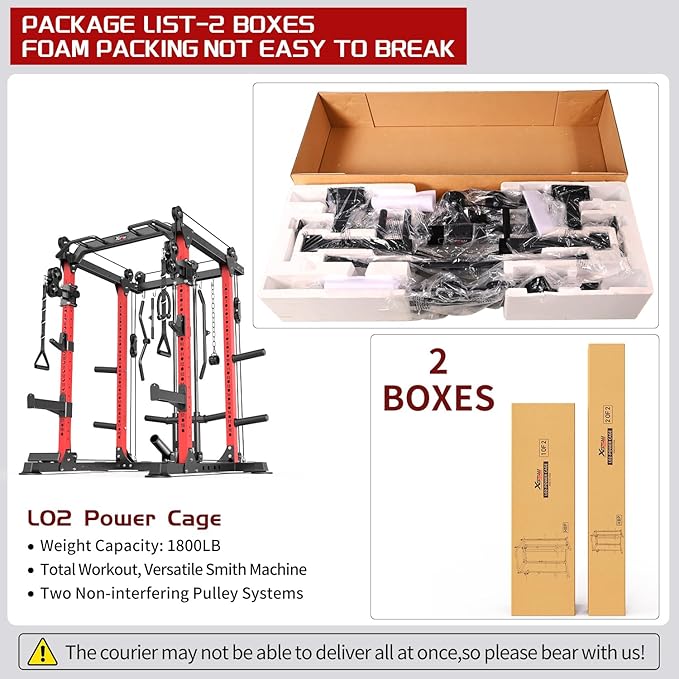 Power Rack Power Cages Multi-Function Squat Rack with Cable Crossover System Selectable More Training Attachment Weight Cage for Garage Home Gym