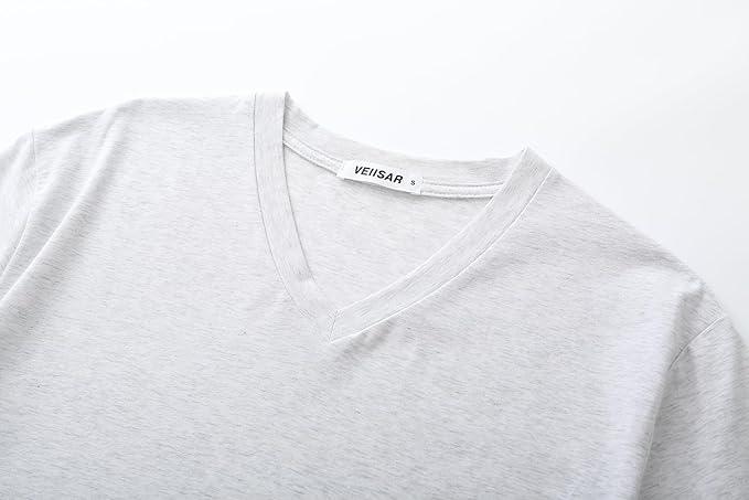 VEIISAR Premium V Neck T Shirts for Men - Modern Fitted Tees Vneck Undershirts