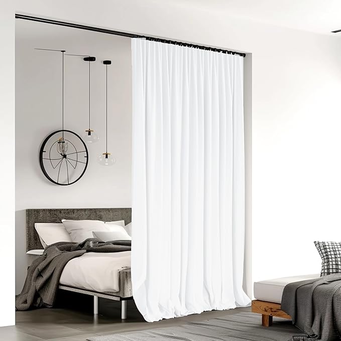 Room Divider Curtains for Ceiling Track Rod, 4.3 ft Wide x 9 ft Tall, 1 Panel