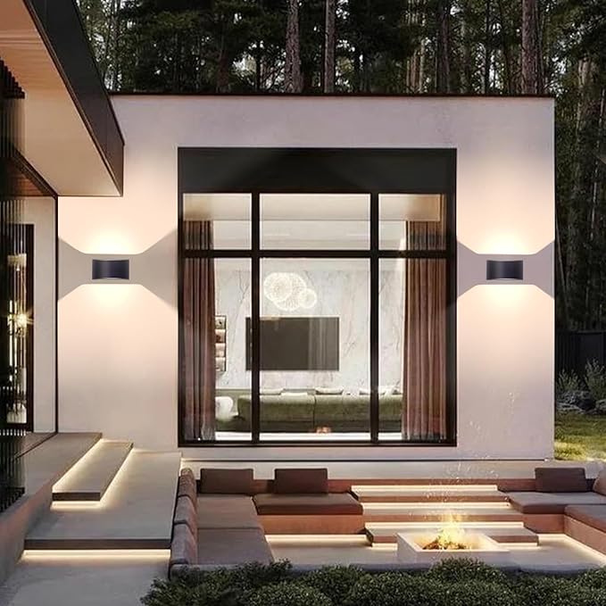 KICAAO Modern LED Wall Sconce, Warm White 3000K, Hardwired Indoor Black Wall