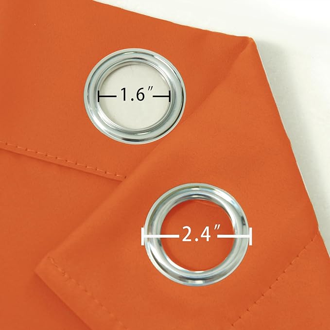 LEMOMO Orange Blackout Curtains 42 x 54 Inch Length Set of 2 Panels Grommet