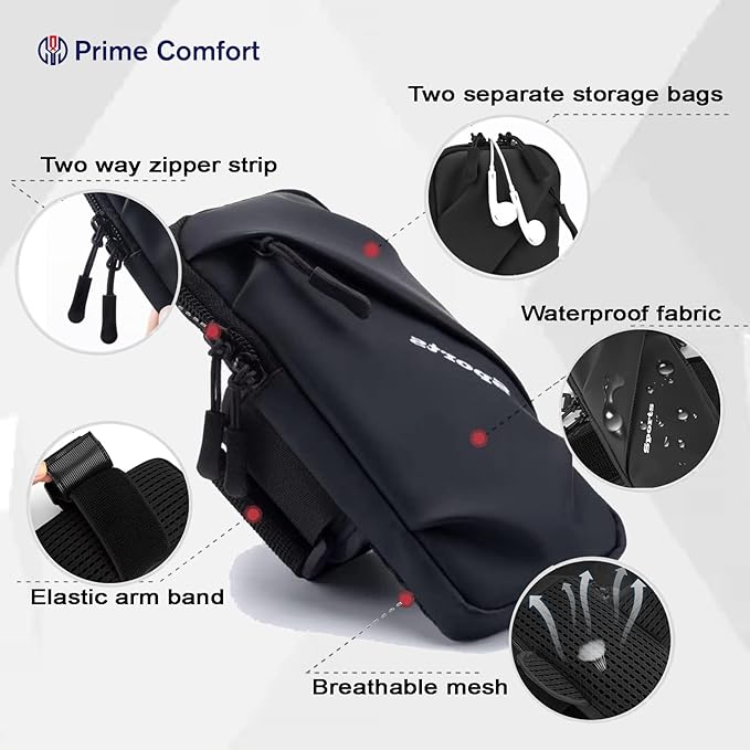 Phone Holder, Small Crossbody Shoulder Holsters Bag with Arm Band, Fits iPhone and Android, Use for Running, Walking, Hiking & Biking (6.7 Inches, Pink)
