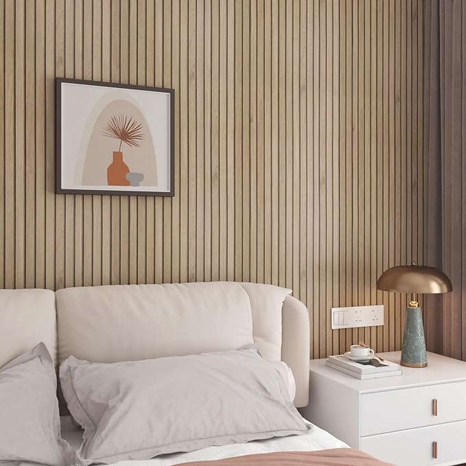 Wood Slat Wallpaper Peel and Stick Thick Brown Slat Wood Panels