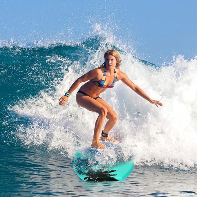 Goplus 41''/37''/33'' Lightweight Body Board for Beach, Surf Board with EPS Core, XPE Deck, HDPE Slick Bottom, Wrist Leash, Bodyboard for Kids Adults Surfing