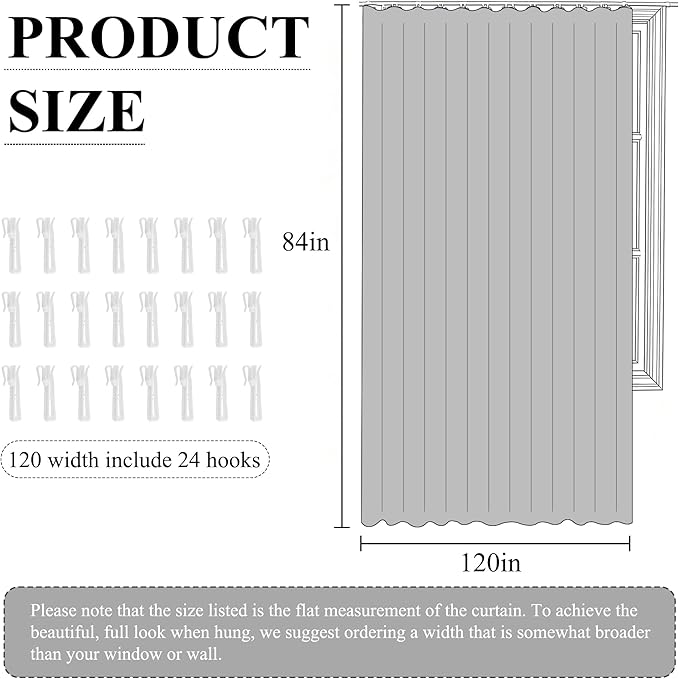 RYB HOME Extra Wide Blackout Curtain