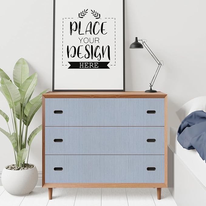 Blue Grasscloth Peel and Stick Wallpaper Texture Contact Paper A Set of 15.7" X