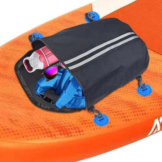 Deck Bag, Paddleboard Mesh Storage Bag for Kayaks, Surfboards, S-u-p, Stand-Up & Surfboard Accessories, Paddleboard Cooler organized with Swivel Hook Waterproof Zipper Pouch