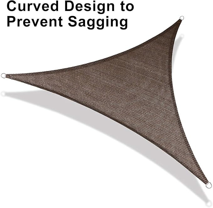 LOVE STORY Custom Size 7'x9'x11.4' Brown Sun Shade Sail Right Triangle Sunhsade Fabric Awning Canopy for Patio Backyard Carport Pergola (Customized)