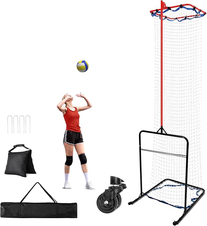 Volleyball Setter Training Equipment 8 Adjustable Heights,Sturdy and Durable 130inch Volleyball Setter Training Net 6 Adjustable Angles for Indoor and Outdoor Training