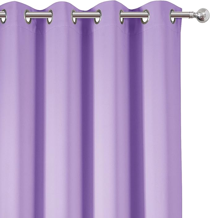 LEMOMO Lavender Blackout Curtains 52 x 63 Inch Length/Set of 2 Curtain