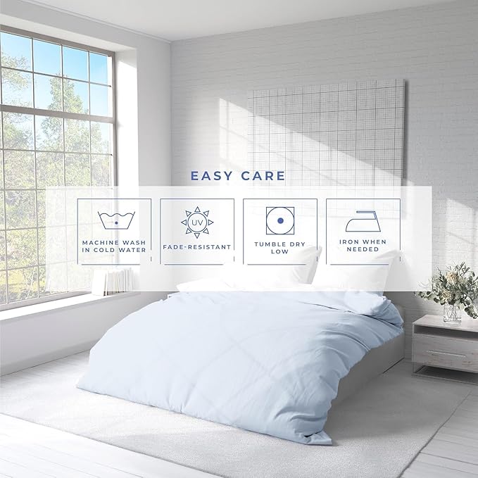 Kotton Culture 120"x120" 3 Pc Super King Plus/Super Oversize King Duvet Cover Set 100% Egyptian Cotton - 600 TC Comforter Cover, Zipper Closure & Corner Ties -Fits Only Extra Large Inserts - Blue Sky