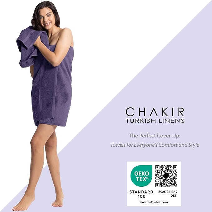 Chakir Turkish Linens, 100% Cotton Premium Quality Turkish Bath Sheets (35''x70'' Large Bath Sheet Towels - Plum)