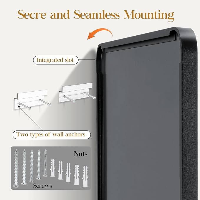 Fun Memories Wall Mirror for Bathroom, 32x24 Inch Black Bathroom Mirror, Rectangular Wall Mounted Decorativ, Rounded Corner, Aluminum Alloy Frame, Farmhouse, Hangs Horizontal or Vertical