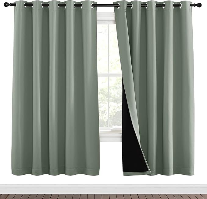 NICETOWN 100% Blackout Window Curtain Panels, Full Light Blocking Drapes