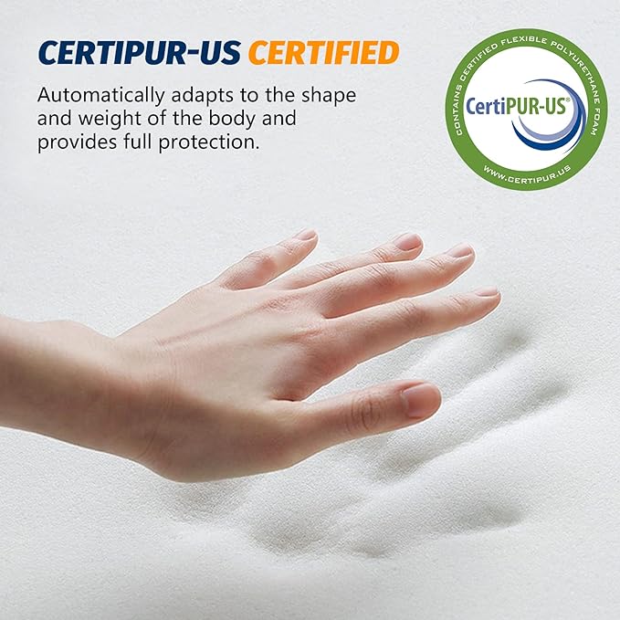 CYMULA CertiPUR-US Memory Foam Camping Mattress Pad, Portable Foam Sleeping Pad for Camping, Roll up Sleeping Mat for Adults Guest Floor Bed for Sleepover, Car, Tent SUV Cot Mattress