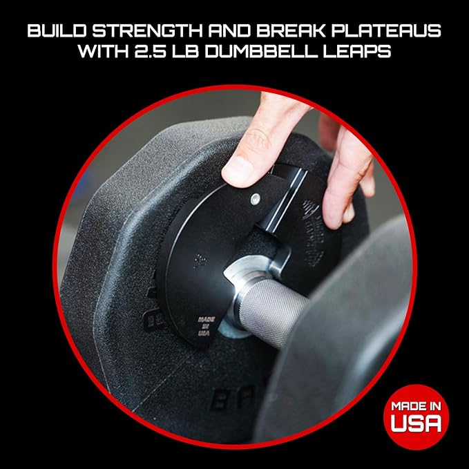 Micro Gainz Dumbbell Fractional 1.25lb Weight Plate, Ideal for Micro Loading, (Choose Color) 4 Piece Fractional Weight Plates, Designed for Dumbbell Training, Made In USA