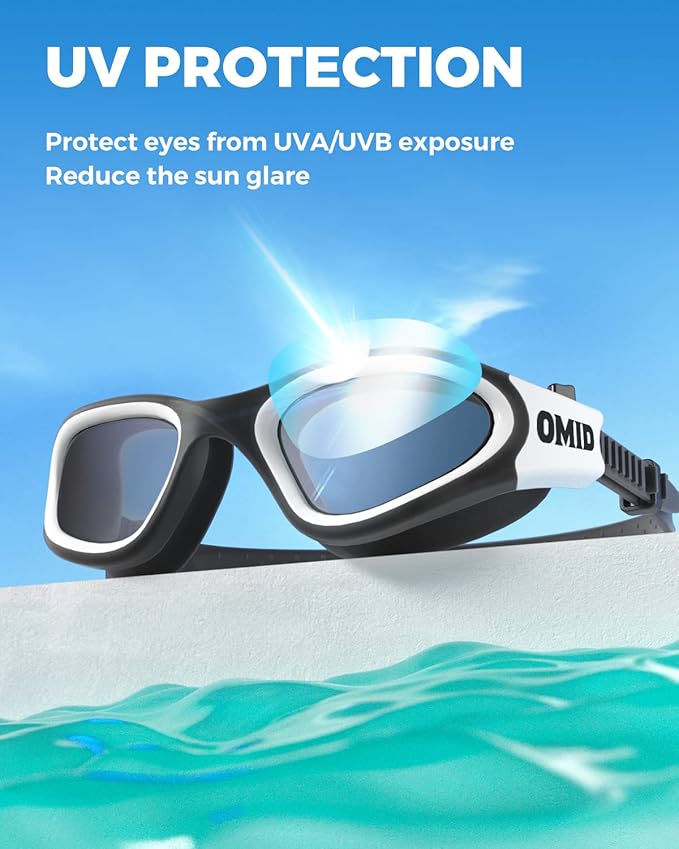 OMID Swim Goggles, P2 Polarized Swimming Goggles for Men Anti-fog Goggles Swimming for Adult Women