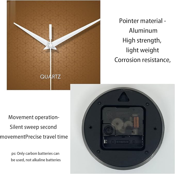 XFM Brown Wall Clock 12 Inch Modern Silent Wall Clocks Battery Operated Round