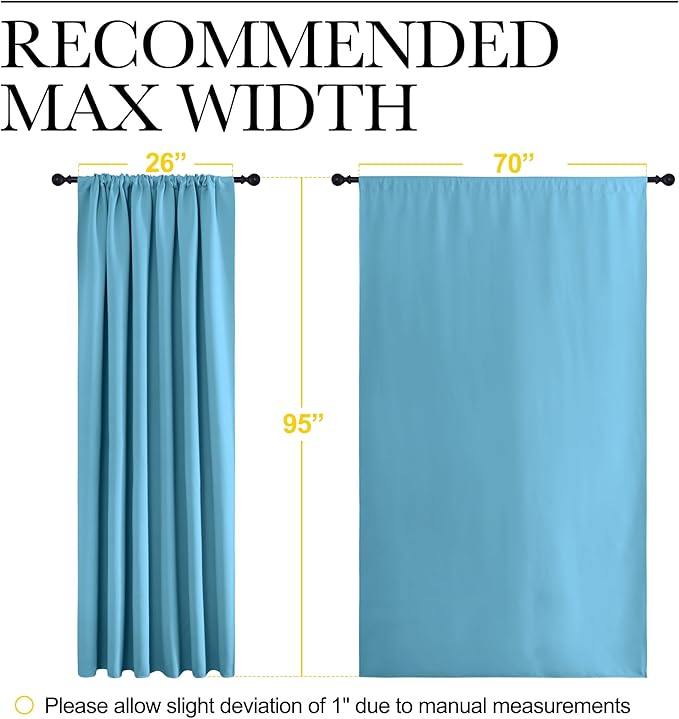 NICETOWN 2 Panels Blackout Curtains, Rod Pocket Thermal Insulated Drapess